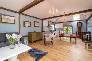 The Cart Lodge near Wickham Market - open-plan living space with kitchen and dining table