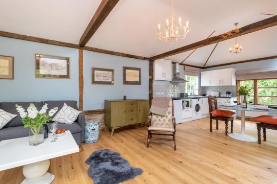 The Cart Lodge near Wickham Market - open-plan living room, kitchen and dining area